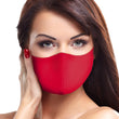 Solid Deep Red Face Mask